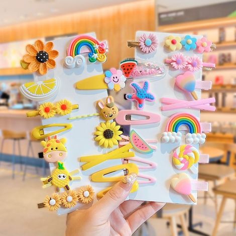 Juego de 28 pinzas para el cabello de bebé niña, accesorios coloridos y adorables Multicolor (1/5)