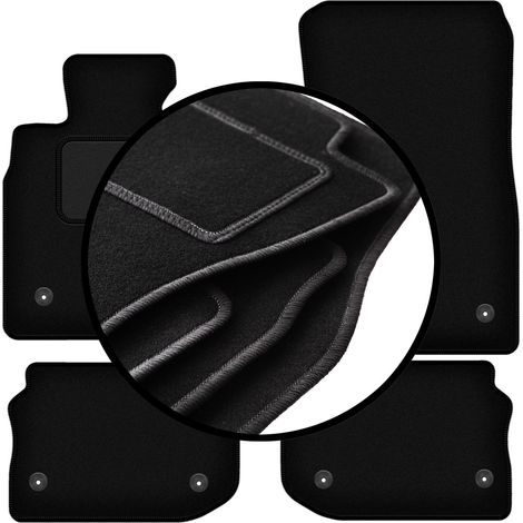 Komplettset Veloursmatten für: BMW 5 F10 Limousine (VELCRO) (2010-2013)