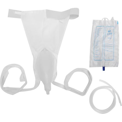Sac de recueil d'urine en silicone, urinoir réutilisable, entonnoir à urine respirant pour usage domestique, pour personnes âgées (1/5)