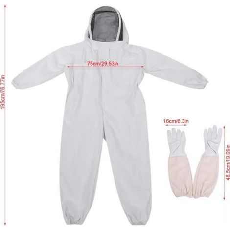 Kit de costume d'apiculture professionnel Équipement de protection d'apiculteur (costume d'apiculture+paire de gants)(XXL)---RAC (1/4)