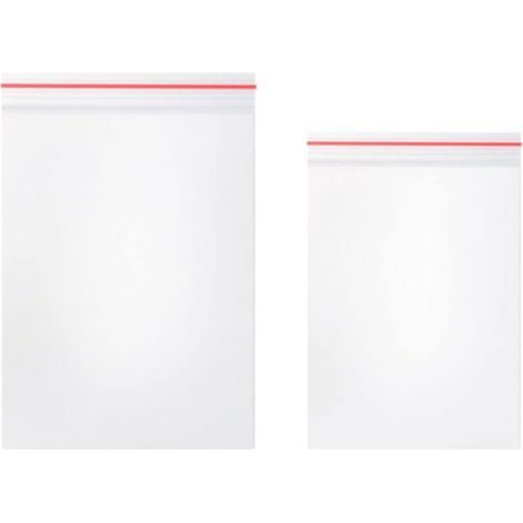 Lot de 200 sachets transparents avec fermeture à glissière, deux packs de tailles différentessacs en polyéthylène basse densité, adaptés à un usage alimentaire, 6 8 cm + 10 15 cm (1/4)