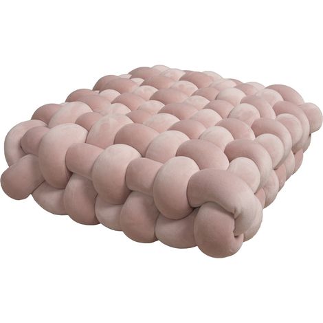 Coussin Nœud Carré - Décor Intérieur Main - 30 x 30 x 6 cm - Tissu Peluche - Pour Canapé Chaise Lit - 1 Pièce (1/5)