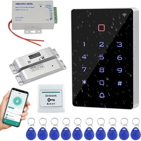 Ensemble complet de RFID 125khz système de contrôle d'accès avec 12V Serrure électrique de boulon, alimentation, bouton de commutation (1/5)
