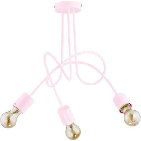 Plafoniera cameretta rosa metallo TANGO 3 luci E27 Alfa