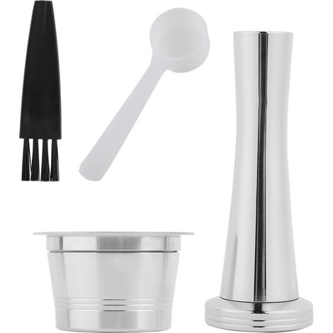 1 Set Capsule Rechargeable Acier Inoxydable Poignée Ergonomique Base Solide pour Machine Caffitaly (1/5)
