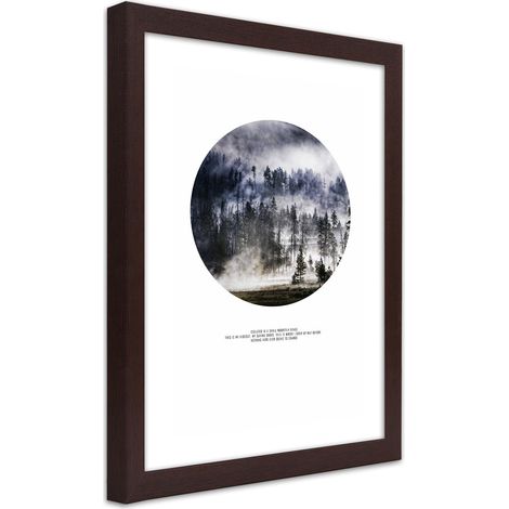 Quadro con cornice, Foresta nella nebbia - 70x100 (1/5)