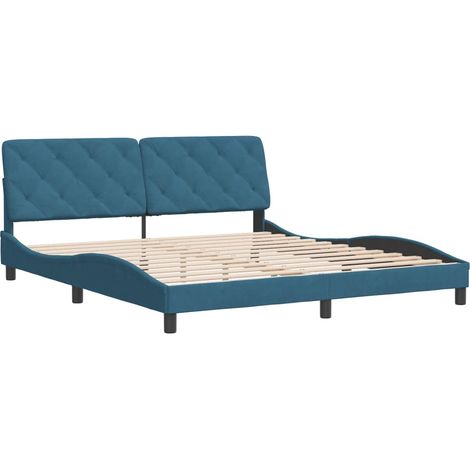 Estructura de cama sin colchón terciopelo azul 180x200 cm vidaXL (1/4)