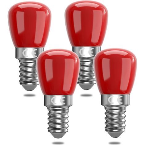 Confezione da 4 lampadine LED rosse E14 da 3W, lampadine LED rosse decorative E14, equivalenti a lampadine da 25W, adatte per illuminazione d'ambiente, Halloween, Natale [Classe energetica F] (1/5)