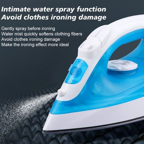 Fer à vapeur portable bleu, modèle compact 1200 W, norme européenne 220 V, appareil de repassage pratique et populaire pour usage domestique et déplacement (1/5)
