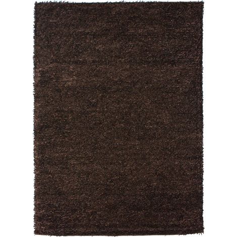 LUXE - Tapis à poils longs toucher soyeux chocolat 160x230 (1/3)