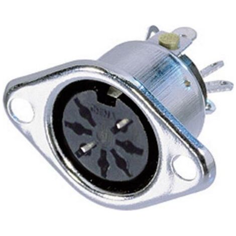 Connecteur rond DIN embase femelle, contacts droits Rean AV NYS326 Nombre de pôles: 7 argent 1 pc(s) (1/4)