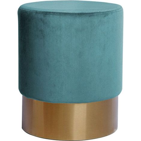 Pouf Rond Design "Nano" 42cm Pétrole (1/3)