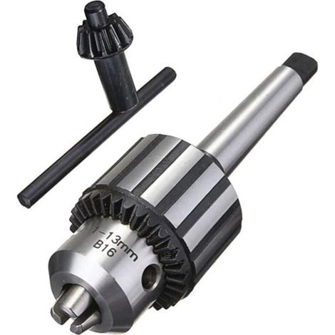 Mandrin de perceuse super résistant de 1 à 13 mm avec clé de mandrin et tige MT2 Arbre conique Morse 2 (B16) (1/5)