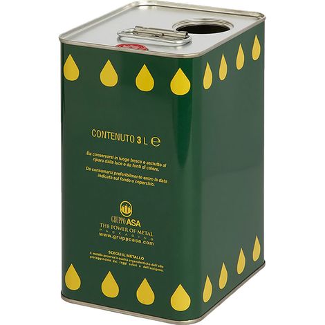 Latta per Olio in Lamiera Foro con Sfiato Asa Italia 12 Pezzi 3 lt Ø 42 mm