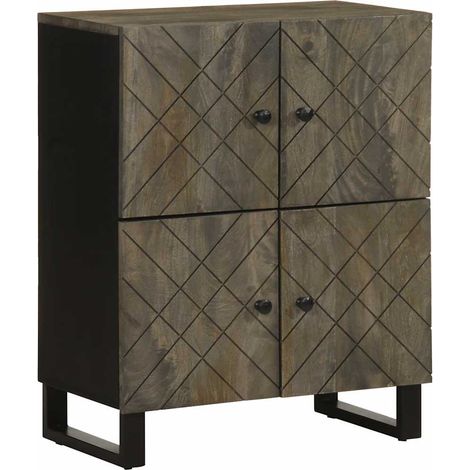 Sideboard Black 60x33x75 cm Solid Wood Mango vidaXL (1/5)