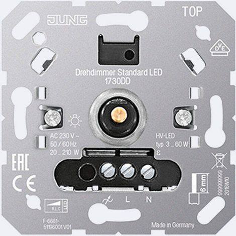 Jung Regolatore dimmer rotativo standard LED senza ingresso secondario 1730 DD (1/2)