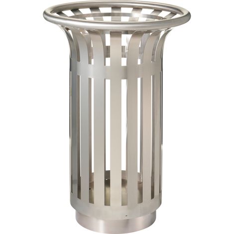 Corbeille à poser ou à fixer Tulipe Extrême - 60l - inox 316 brossé qualité marine (1/3)