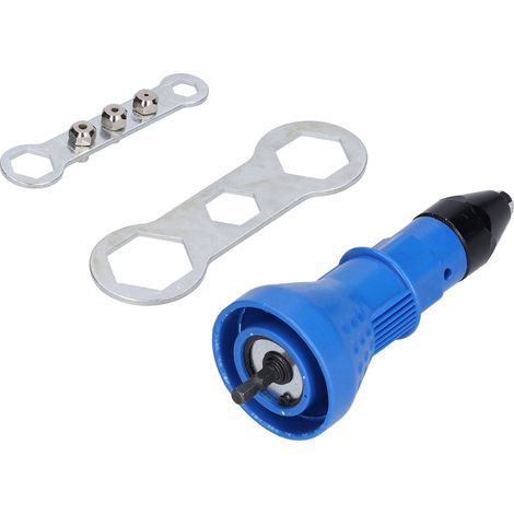 Adaptateur pour perceuse et pistolet à riveter électrique sans fil, outil électrique bleu (1/5)