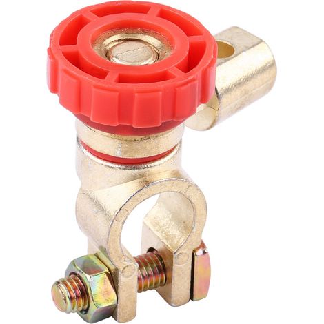 Coupe-batterie isolateur universel pour auto commutateur coupure borne négative rouge métal 12V 125A 500A 6x3.2x5cm 1 pièce (1/5)