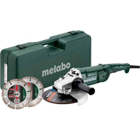 Metabo – Meuleuse d'angle 230mm 2200W – Moteur Marathon résistant à la poussière – 2 meules de tronçonnage diamantées – Démarrage progressif (1/6)