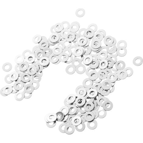 Rondelles plates métalliques Healeved, couleur argent, pour lunettes (200 pièces) : réparation
