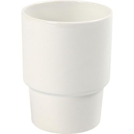 Tasse en porcelaine - réf 55607 - Blanc - Rond - Compatible lave-vaisselle