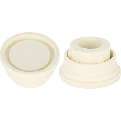 Topes de goma para escalera de piscina ZVD, juego de dos topes blancos para escalera de piscina. (1/4)