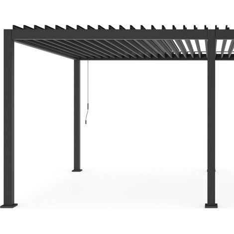 Pérgola Antracita 3,6 x 6 Metros con Lamas Orientables