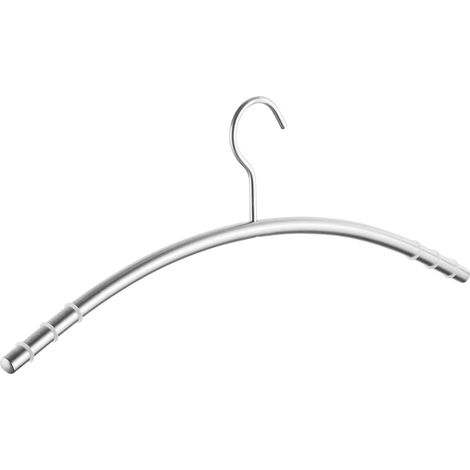 SOTECH Kleiderbügel Edelstahl SS201 gebürstet mit Antirutsch-Ringen Haken 360 Grad drehbar, Rundrohr massiv Ø 12 mm x 433 mm, 1 Stück