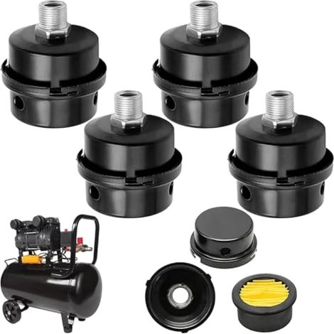 4 Pièces Filtre Air Compresseur, 3/8" 16mm Silencieux de Filtre à Air, Filtre silencieux pour compresseur d'air, Silencieux pour Compresseur d'Air, Filtres de Silencieux, Pour Compresseur d'Air (1/5)