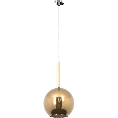 Sospensione Contemporanea Future Metallo Cromo Vetro Oro 1 Luce E27 D.25Cm (1/3)