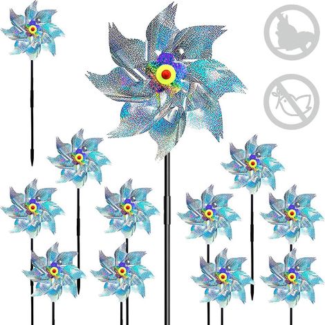 10 Pièces Moulin à Vent Réfléchissant,Autocollant Réfléchissant Anti-Oiseaux,Moulin a Vent Jardin Exterieur Anti Oiseaux,Moulin a Vent Anti Oiseaux,Répulsif Oiseaux Réfléchissant (1/5)