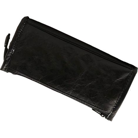 Grande trousse à crayons en papier HDPE noir, forme trapézoïdale inversée, rangement surdimensionné pour fournitures scolaires. (1/5)