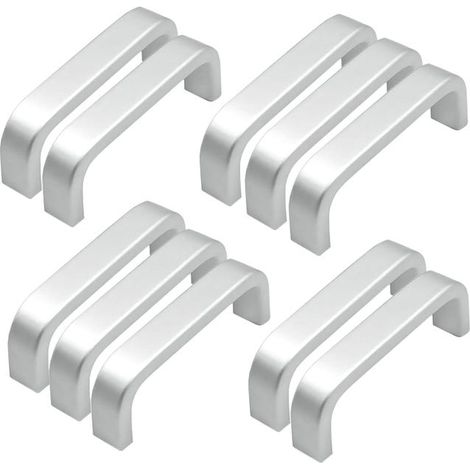 10pcs Poignee de Meuble Cuisine Argent Poignée Cuisine Entraxe 64mm Poignée Meuble Argent Mini Aluminium (1/5)