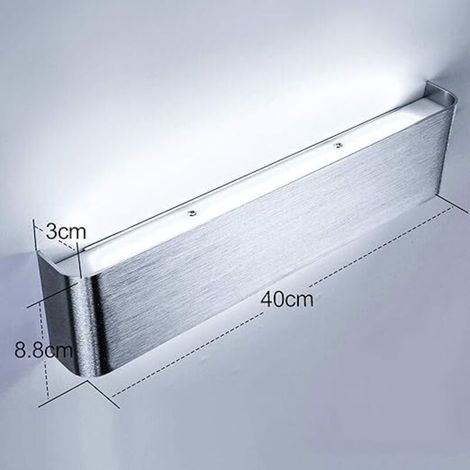 40 cm LED-Wandleuchte für den Innenbereich, 18 W, 6000 K, Aluminium, für Schlafzimmer, Flur, Wohnzimmer, Treppenhaus