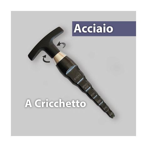 Sbavatore Calibratore In Acciaio A Cricchetto Per Tubo Multistrato Multimisura