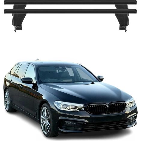OMAC Dachträger Querträger Alu für BMW 5er Touring G31 2017-2023 – Abschließbar – T-Nut – City-Crash-getestet – Max. 50 kg Schwarz (1/5)