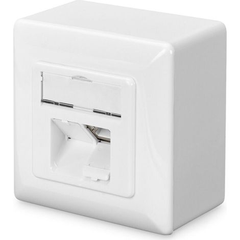 Prise murale cat6 cat6 2xrj45 8p8c lsa surface white. (1/5)