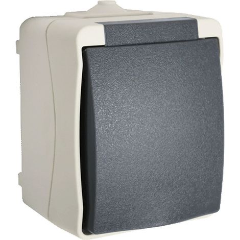Prise Avec Terre Et Sécurité Enfant Semi-étanche Grise Ip54 Prise Avec Terre Et Sécurité Enfant Semi-étanche Grise Ip54 - Prolig