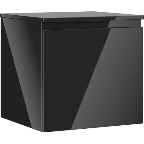 Mexen Orio Badezimmerunterschrank 50 cm mit Platte, 1 Schublade, schwarz glänzend - 91A10-05047-1-BFC70 (1/5)