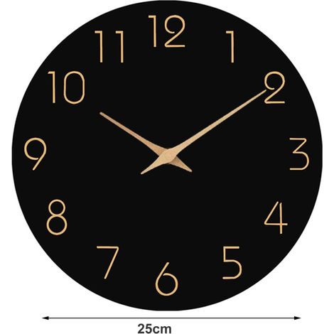 Reloj de pared silencioso de madera, funciona con pilas, mecanismo de cuerda automática silencioso, diseño minimalista para la decoración del hogar, la oficina o la escuela.