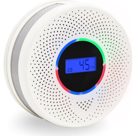 1 rilevatore di monossido di carbonio, a batteria, con display digitale a LED, rilevatore di CO con tono di allarme artificiale e pulsante di test. (1/5)