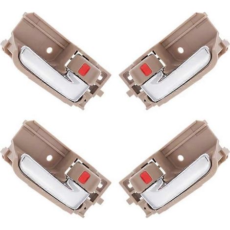Lot de 4 poignées de porte intérieures chromées gauche et droite pour Toyota Corolla 2003-2009 (références 69205-02090 et 69206-02090). (1/5)