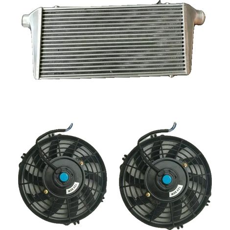 Intercooler, Construction en Aluminium, Ajustement Universel, noir (1/2)