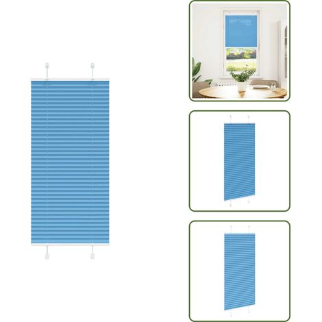 Store plissé bleu 65x100 cm largeur du tissu 64,4 cm polyester - Store Plissé - Stores Plissés - Store Plissé De Fenêtre - Plisse Aveugle (1/5)