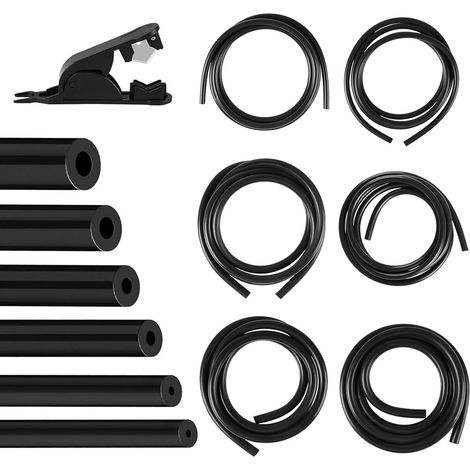 Durite Silicone Dépression Auto 6x2m - Tuyau Vide Silicone 3 4 5 6 8 10 mm Haute Température Jusqu'à 220°C - Flexible Résistant à la Pression pour Air et Eau avec Coupe-Tuyau (1/5)