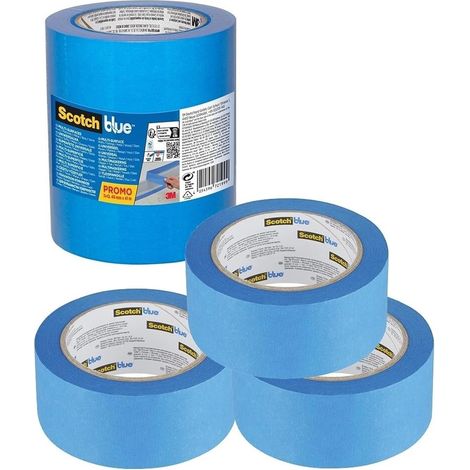 Ruban de Masquage de Peinture Multi-Surfaces, 3 Rouleaux, 48 mm x 41 m - Scotch Ruban Adhésif Polyvalent pour Travaux de Peinture et Décoration, Intérieur et Extérieur, 70% PEFC (1/5)