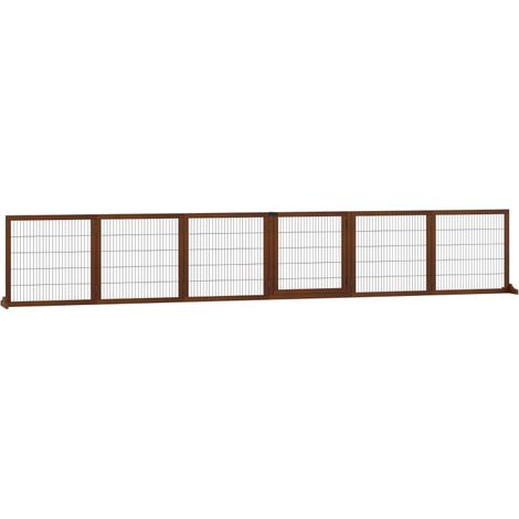 CHICFURN Barrera plegable para perros 432 x 36 x 70 cm de pino marrón independiente (1/5)