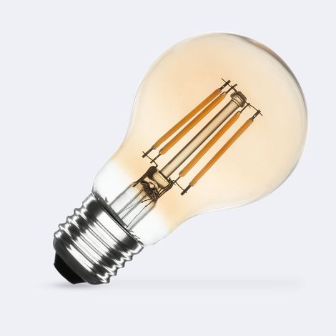 Lampadina Filamento LED E27 6W 600 lm Regolabile A60 Gold No Flicker 4000K Bianco Naturale