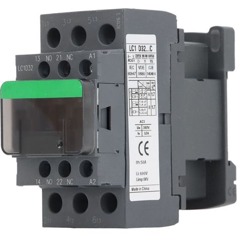 LC1D32 32A AC Contactor High Voltage Coil Motor Controller, 1NO 1NC, High Conductivity, for Industrial Electrical Installation and Charging Control (1/5)